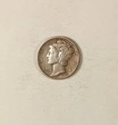 1919-D Mercury Silver Dime grades VF/Btr, Small Scratch Near Ear.