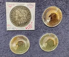 1880 Morgan Silver Dollar & 3 JM Bullion 1 Oz. Silver Rounds (0.999)