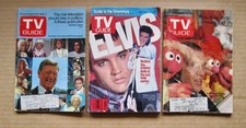 Lot of 3 TV GUIDE Magazines Elvis Presley 1990 John Wayne 1970 Ed Sullivan 1970