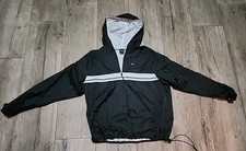 Nike Vintage Windbreaker Jacket Pullover Black White Swoosh Size XL  16-18 