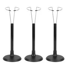 Fits 14 Inch Doll Adjustable Doll Stand Waist 2" - 2.2"(Black, 3pcs)