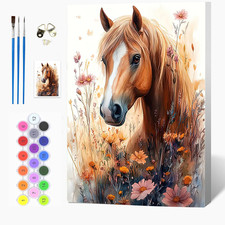 Horses Paint by Numbers Kits for Adults Beginners,Easy Animal Paint by Numbers o