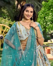Chinnon Silk Lehenga Choli With Dupatta Indian Engagement Wedding Wear