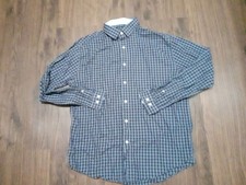 Nautica dress shirt Mens size large Long Sleeve Blue Button Down Plaid