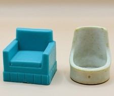 Vintage Pair of 1970s Small Doll Playset Plastic Chairs Kenner Tree Tots