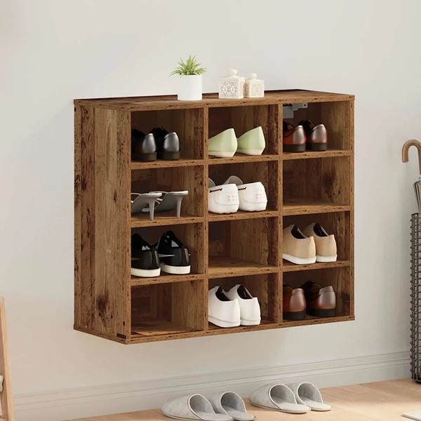 Schuhschrank 77,5 X 30 X 67 Cm Holzwerkstoff Altholz-image