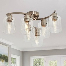 6-Light Ceiling Light, Semi Flush Mount Ceiling Light Fixture, Kitchen Lighti...