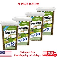 4 Tubs Temptations Mixups Catnip Fever Flavor Crunchy & Soft Dry Cat Treat 30oz