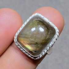 Labradorite 925 Sterling Silver Gemstone Handmade Unique Jewelry Ring 8" RP 2506