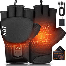Heated Gloves for Men Women- Rechargeable Electric Full Half Hands Heated Gloves