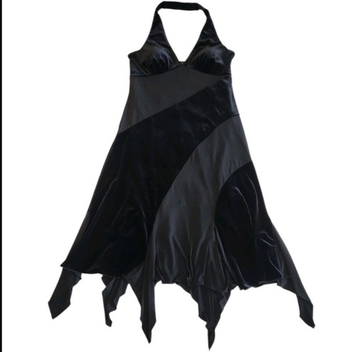 AB Studio Vintage 90s NEW Halter Black Maxi Witchy Whismygoth Gothic Women SZ M - Picture 8 of 24