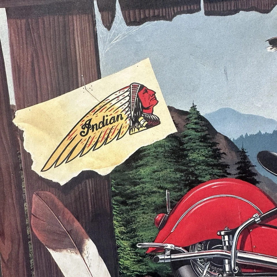 Póster vintage de motocicleta india decoración artística EasyRiders #209 noviembre 1990 pliegue central Foto 3 de 4