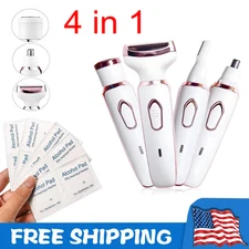 4 In 1 Women Electric Shaver Rechargeable Waterproof Razor Painless Epilator US