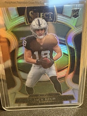 Panini 2025 Select Jack Bech Rookie Silver Prizm Concourse #6 Raiders 