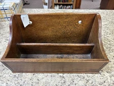 Vintage wall mount Dove Tail In/out Letter Wood Box.