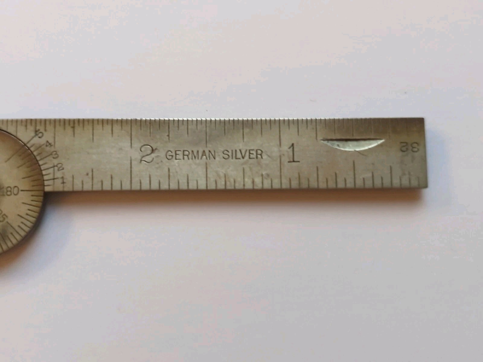 RARE E.P. JOHNSON'S #46 VERNIER PROTRACTOR, CALIPER & 6" RULE; GERMAN SILVER