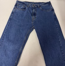 Levi  s 505 Regular Fit Dark Wash Denim Jeans Mens 34x34 Indigo Straight Leg Levi