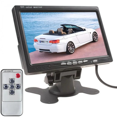 Telecamera di backup cablata kit monitor 7'' IR retrovisione retrocamera HD per camion auto camper - Foto 8 di 17