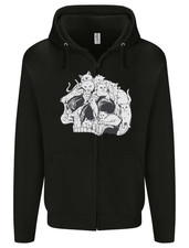 A Skull Made of Cats Mens Zip Up Hoodie
