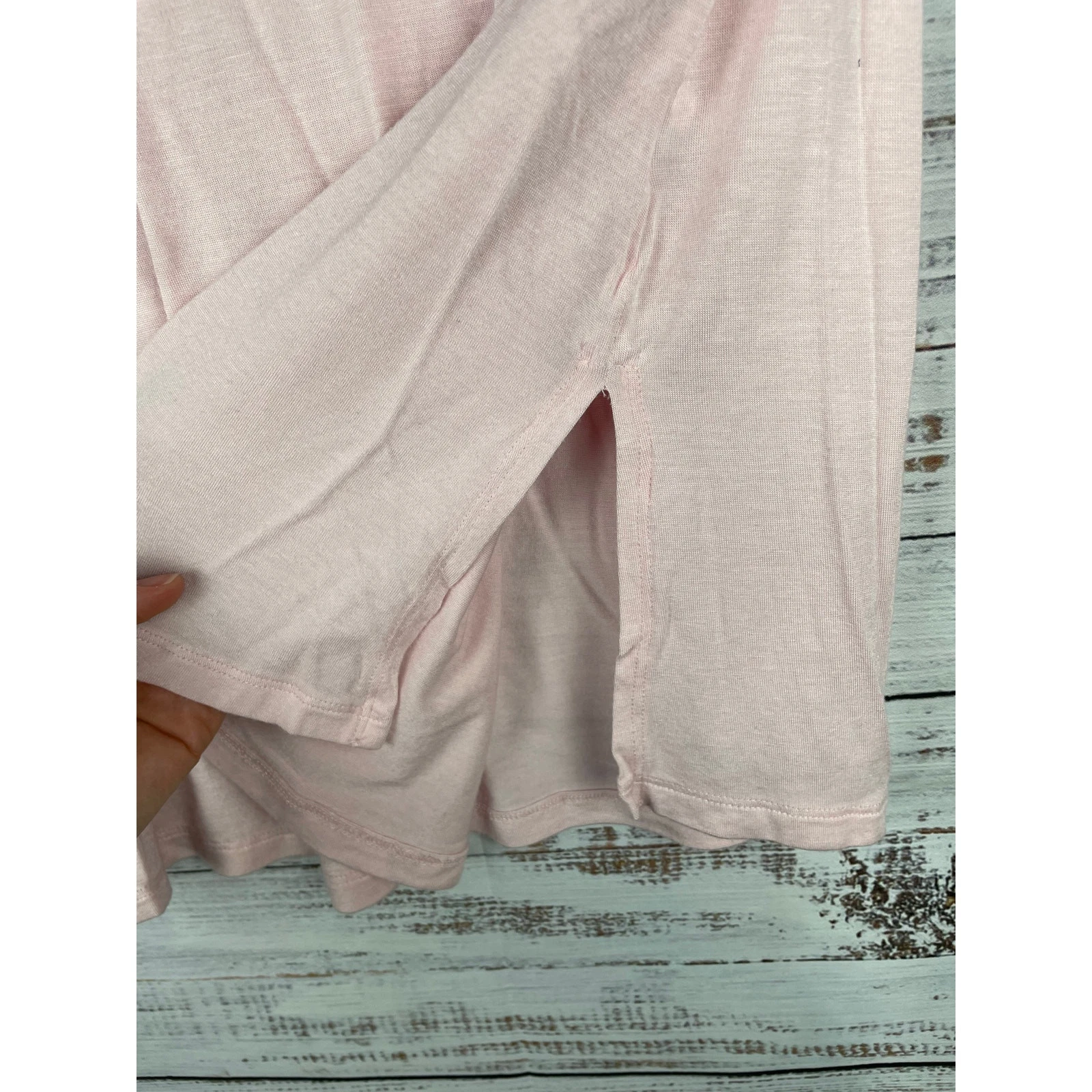 beyond-yoga long sleeve strappy vneck micro modal blend stretch shirt