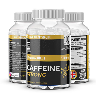 QRP Nutrition COFFEIN 300mg 100 Kapseln (Instant Energy)