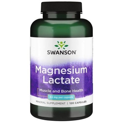 Swanson Magnesium (Lactate), 84mg - 120 caps (314,14 EUR/kg)