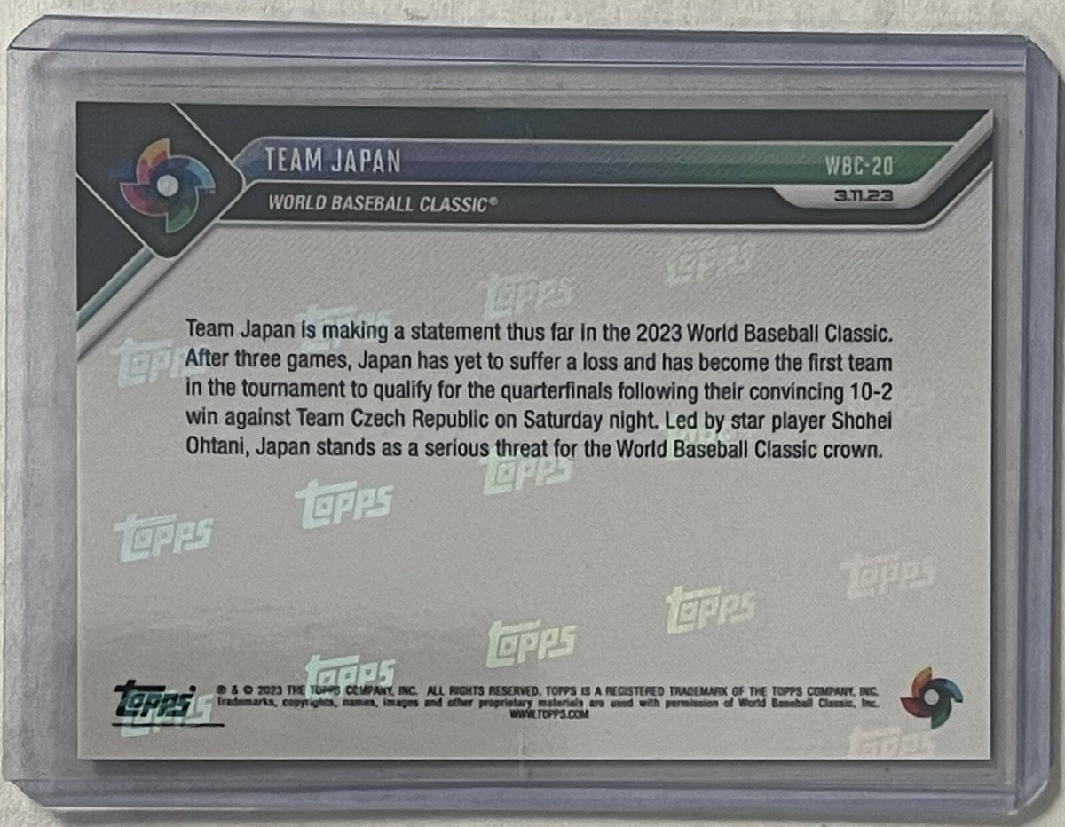 2023 Topps Now World Baseball Classic #WBC-20 Team Japan | eBay
