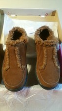 NIB 7 1/2 Ryka Nitracel Slip On Mule Torrey Brown Toffee Faux Shearling  Suede