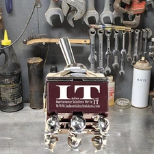 Industec E-TEN302 Toggle Switch - TPDT 2 Position Maintained KN3C-302 12V 24V 