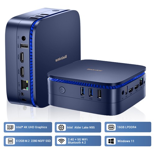 Blackview MP60 Mini PC Intel 12th N-95 16Go+512Go SSD Windows 11 Pro 3,4 GHz 4K - Photo 11/11