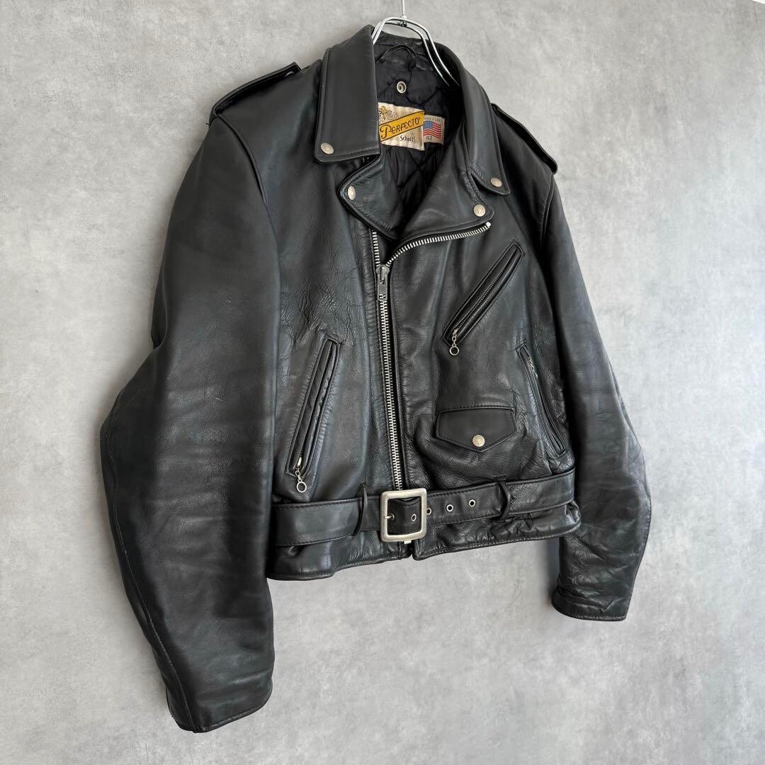 Schott Perfecto ブラックレザージャケット 42 Perfecto® grained black one legendary SSA grained jacket, cowhide