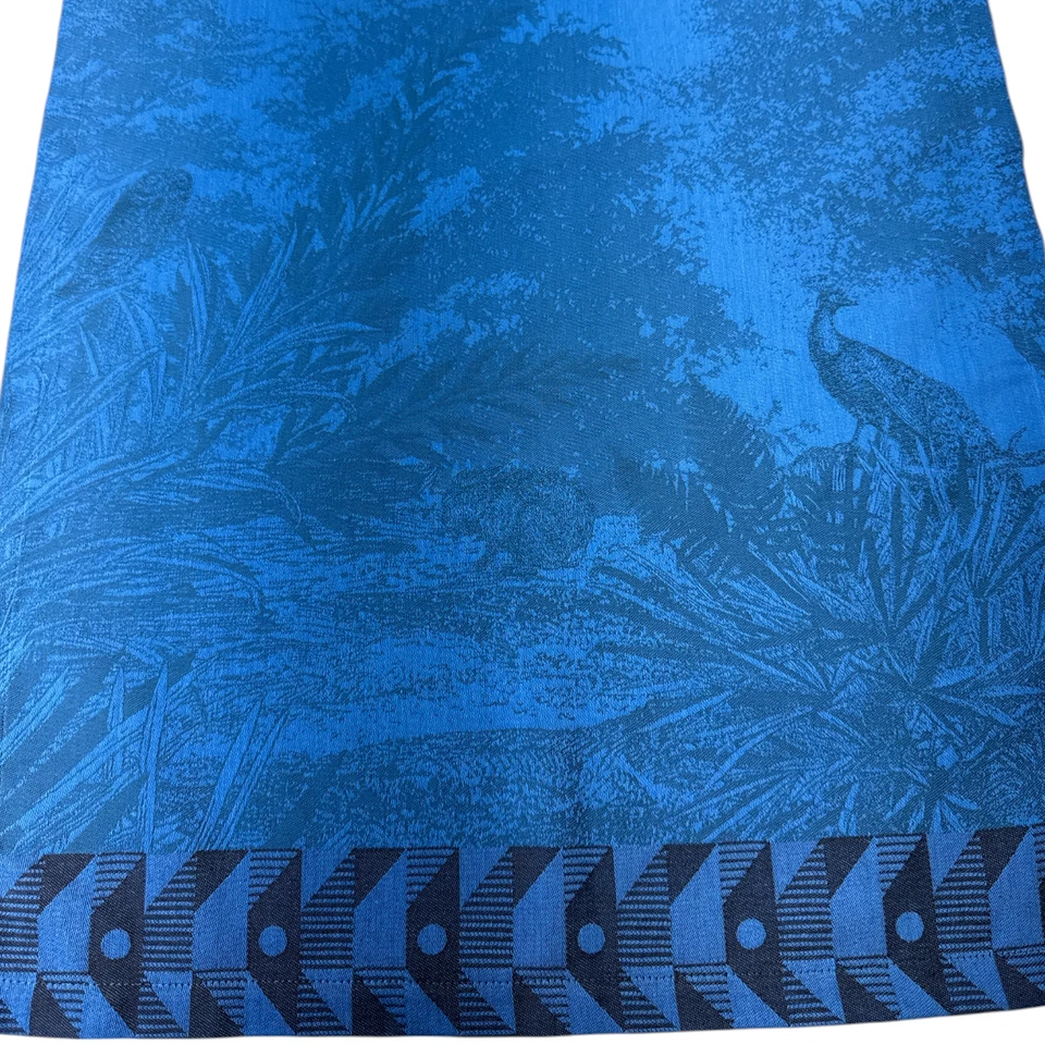 Le Jacquard Francais Runner Forest Enchantee Celeste Blue Cotton 20 X 59 NWT - Image 4 of 4