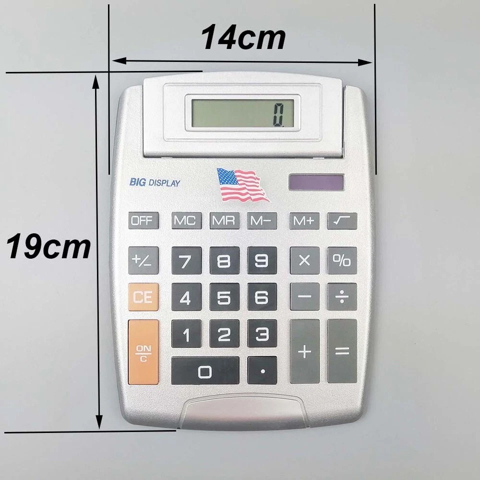 Solar Power Electronic Calculator Large Display Button Business School Office AU - image 2 of 4