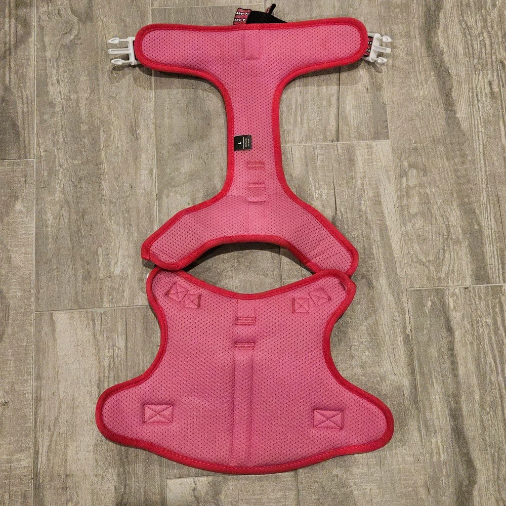 Dog Harness Size L Red Pink Camo Adjustable 4 Buckle Soft Padded Vest