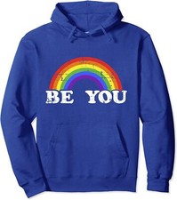 Be You With Rainbow Flag LGBT Pride Month Gift Unisex Hooded Sweatshirt