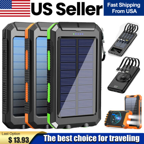 Super 10000000mAh USB Portable Charger Solar Power Bank for Cell Phone 2024 - Afbeelding 1 van 36