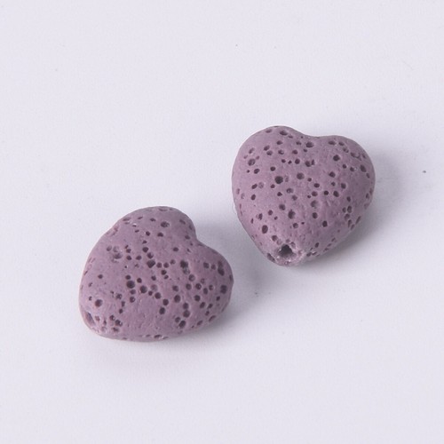 10pcs Heart Shape 14x13mm Natural Volcano Lava Stone Loose Crafts Beads DIY Lot - Picture 11 of 18