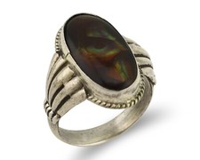 Navajo Handmade Ring 925 Silver Natural High Grade Fire Opal Native Artist C.80s