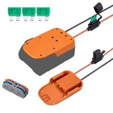 Power Wheel Adapter Compatible for Ridgid 18V li-ion Battery with Fuse & Wire...