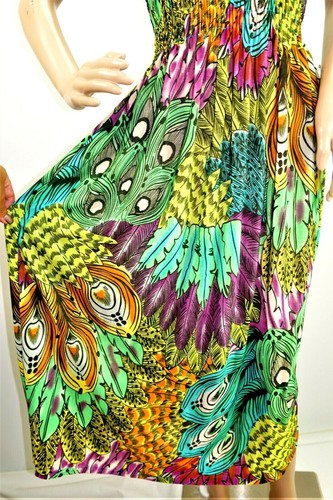 Just Love Women Size M XL Boho Bohemian Green Floral Summer Dress Maxi Long - Picture 6 of 12