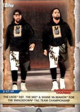 2020 Topps WWE Road to Wrestlemania #87 The Usos def Miz Shane McMahon SmackDown