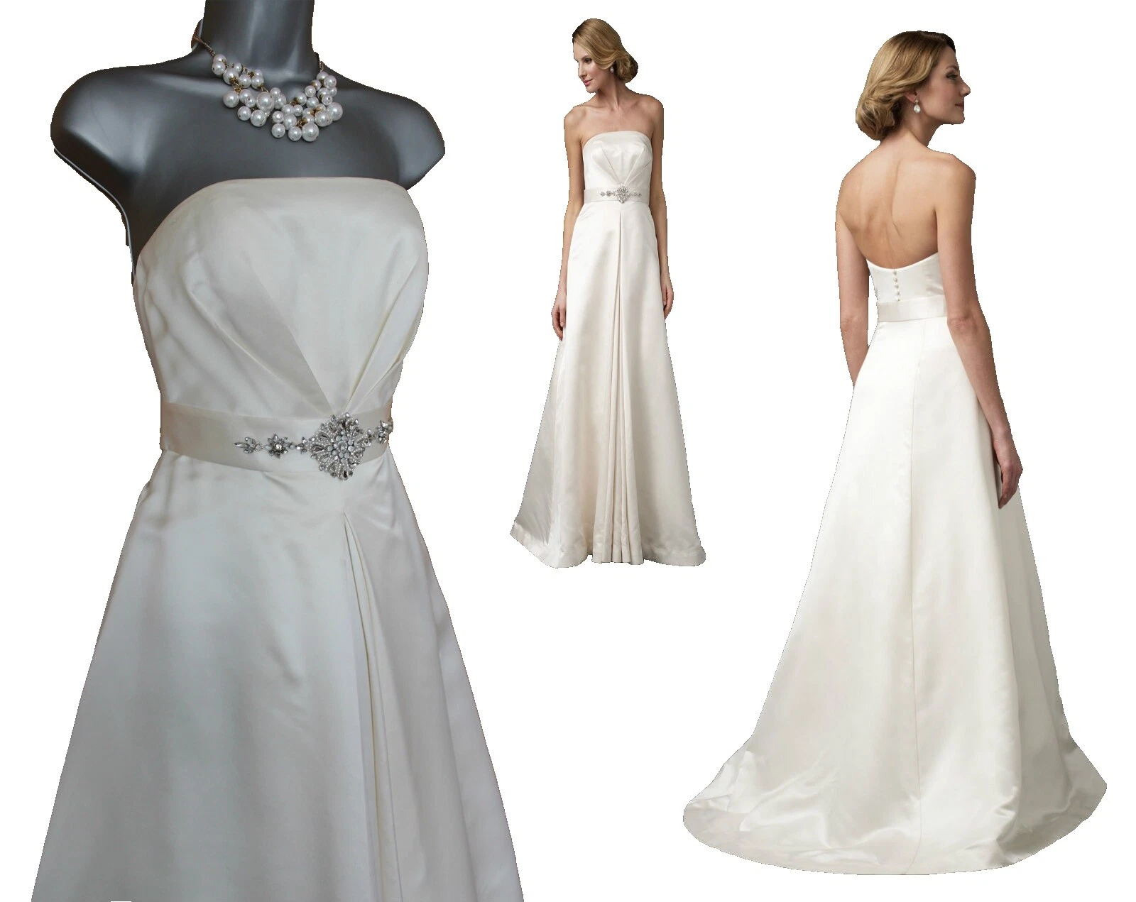 Cetim Bordado Maxi Vestidos de Noiva