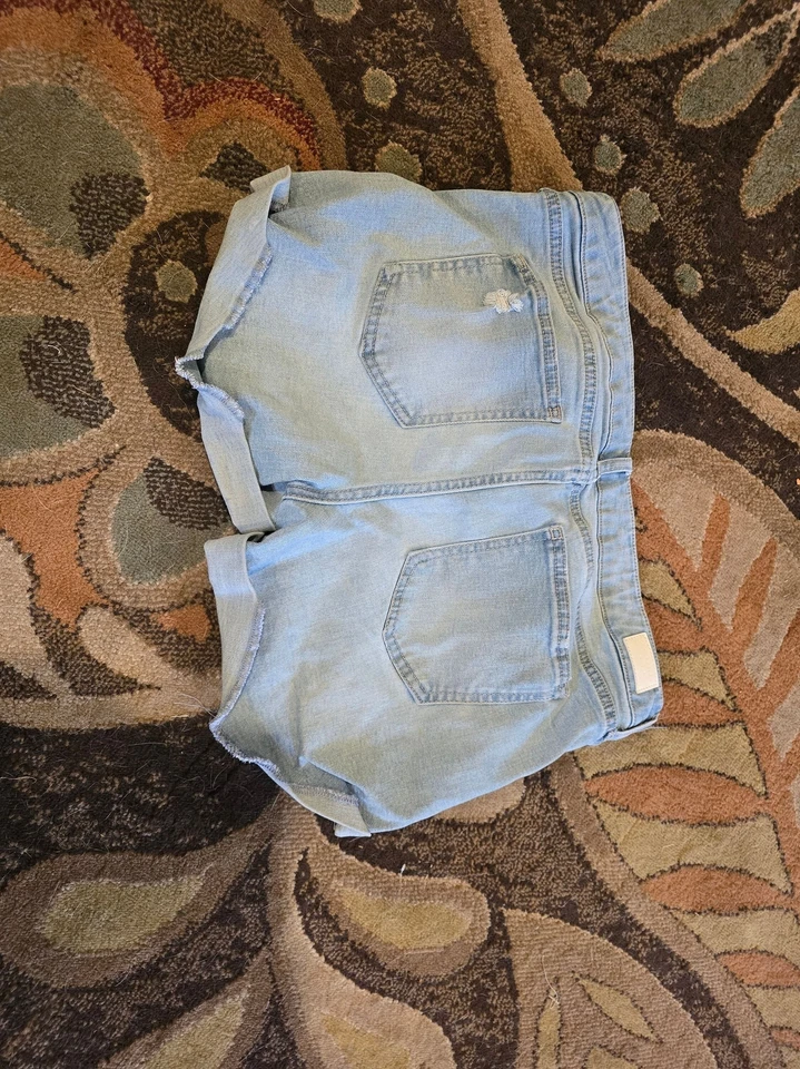 OOAK Hand Embroidered Strawberry Embroidered Denim Shorts - Image 2 of 4