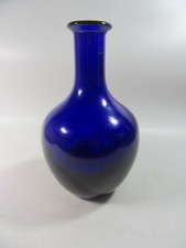 Vintage cobalt blue bottle decanter / Bottle . Hand Blown ..Marked 18941