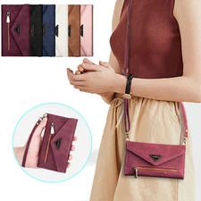 Leather Crossbody Zipper Wallet Case For iPhone 17 16 15 14 13 12 11 Pro Max XR