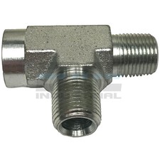 EDGE INDUSTRIAL STEEL FEMALE RUN TEE 3/8" MNPT x 3/8" FNPT HYDRUALIC / WOG