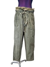 Vintage 90s Olive Green Ultra High Rise Straight Leg Pants Size 7/8 Juniors L58