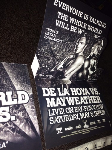 (2x) De La Hoya vs Mayweather Pop Up Mini Poster Pubblicità PPV - Foto 2 di 7