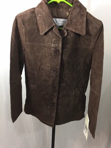 Brown Leather Jacket Button Up Photos