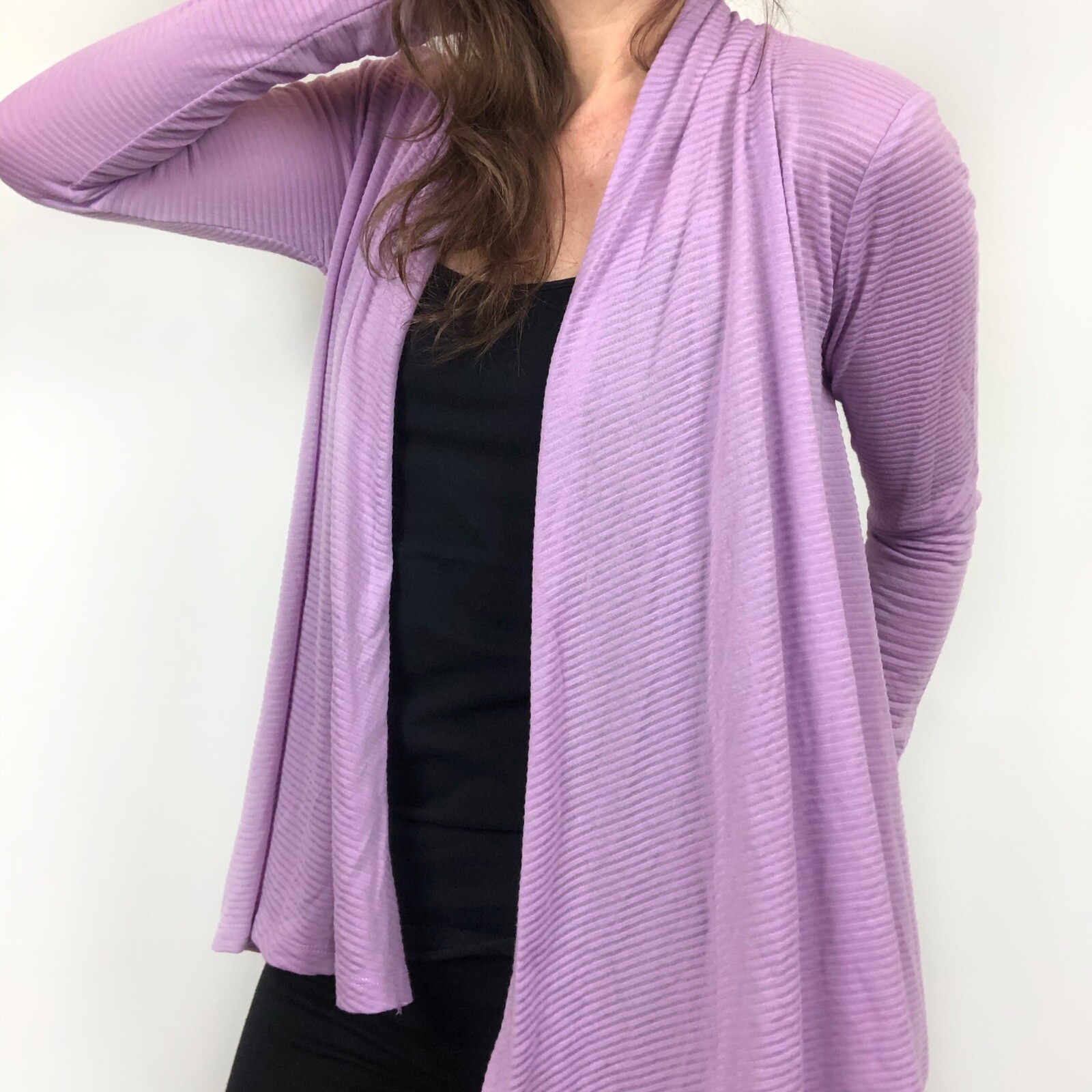 Gibson Lavender Purple Open Cardigan 